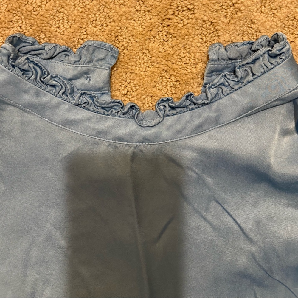 Topshop Light Blue Satin Blouse - Picture 4 of 4